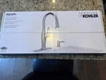 New Kohler Hamelin Polished Chrome Kitchen Faucet W/ Soap Dispenser R33446-SD-CP. Fixed Price $114.82.