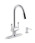 Kohler Thierry Kitchen Faucet With Pull Down Sprayer And Soap Dispenser Chrome. Fixed Price $219.95.