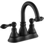 Two Handle Bathroom Sink Faucet - Matte Black 3 Hole With Overflow Pop Up Dra.... Fixed Price $63.60.