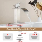 Fransiton Brushed Nickel Waterfall Bathroom Faucet Lavatory Single Handle 1. Fixed Price $24.99.