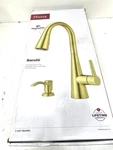 Pfister Barulli 1 Handle Pull Down Sprayer Faucet Soap Disp Brushed Gold *open. Fixed Price $59.99.