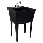 Tehila Utility Sink With Chrome Finish Pull-out Faucet 19 Gallon Black. Fixed Price $194.99.