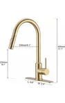Delle Rosa Smart Kitchen Sink Faucet, Touch On, Pull Down Sprayer, Brushed Gold. Fixed Price $24.23.