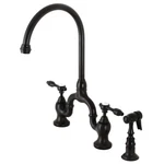 Kingston Brass KS779.TALBS Tudor 1.8 Gpm Deck Mounted Bridge - Black. Fixed Price $688.97.