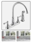 Delta Cassidy 2497LF Kitchen Faucet W/sprayer Chrome 2-HANDLE Plus Handles !. Fixed Price $275.00.