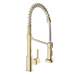 Casavilla Gold Commercial Kitchen Faucet With Pull Down Sprayer, Stainless Steel. Fixed Price $94.48.