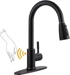 Smart Touchless Kitchen Faucet With Motion Sensor & Sprayer In Oil Rubbed Bronze. Fixed Price $189.99.