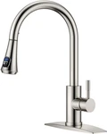 Led Kitchen Faucet With Pull Down Sprayer, Brushed Nickel, Single Handle Modern. Fixed Price $83.72.