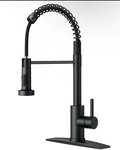 Forious FF0024B Black Kitchen Faucet Spring Pull Down Sprayer Stainless Steel. Fixed Price $39.99.