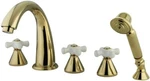 Kingston Brass KS23625PX Roman Tub Filler Pieces Hand Shower, Polished. Fixed Price $650.00.