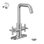Phiestina Brushed Nickel 2-HANDLE 4 Inch Centerset Bathroom. Fixed Price $49.99.
