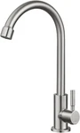 Brushed Nickel Kitchen Faucet Cold Water Only 1 Hole Single. Fixed Price $42.99.