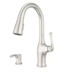 Pfister Wray Single-handle Pull-down Sprayer Kitchen Faucet W/soap Dispenser Ss. Fixed Price $109.75.