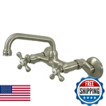 Kingston Brass KS213SN Two Handle Wall Mount Kitchen Faucet Brushed Nickel. Fixed Price $201.35.