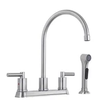 Arrisea 2 Handle Kitchen Sink Faucet With Pull Out Sprayer 4 Holes 8 Inch Bronze. Fixed Price $84.02.