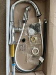 Delta 4297-DST Cassidy Deck Mount High-arc Kitchen Faucet With Sprayer, Chrome. Fixed Price $225.00.