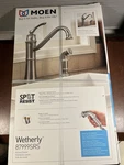 Moen Wetherly 87999SRS Spot Resist Stainless High-arc Side Spray Kitchen Faucet. Fixed Price $89.00.