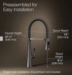 Kohler Graze 22061-TT Semi-professional Kitchen Faucet Vibrant Titanium Open. Fixed Price $569.99.