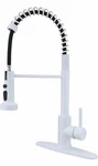 Avola Spring White High Arc Sink Faucet With Pull Down Sprayer And Deck Plate. Fixed Price $85.00.
