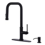 Arcora Single Handle Pull Down Kitchen Faucet With Soap Dispenser Deck Plate. Fixed Price $106.78.