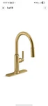 Kohler Revolv Pull Down Sprayer Kitchen Faucet Vibrant Brushed Moderne Brass. Fixed Price $199.00.