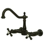Kingston Brass KS1245AX Heritage Wall Mount Bridge Kitchen Faucet. Fixed Price $201.58.