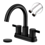 Two Handle 4 Inch Black Bathroom Faucet, Sink For 3 Holes Wit.... Fixed Price $39.02.