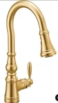 Moen S73004BG Weymouth Kitchen Faucet, Brushed Gold*read*. Fixed Price $340.00.