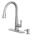 Allen+roth Stainless Dillard Deck-mount Pull-down Sprayer Faucet W/soap Pump. Fixed Price $59.99.