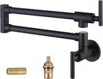 Matte Black Pot Filler Faucet With Swing Arms For Kitchen Wall Mount. Fixed Price $108.99.