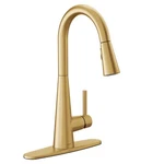 Kitchen Faucet Single Hole Pulldown Brushed Gold Powerboost Moen 7864BG Sleek. Fixed Price $537.99.