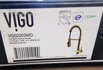 Vigo VG02003MG Gold Brant Single Hole Pre-rinse Kitchen Faucet. Fixed Price $129.96.