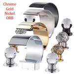 Waterfall Spout Bathroom Faucet Widespread Sink Tub Two Crystal Handle Mixer Tap. Fixed Price $45.99.