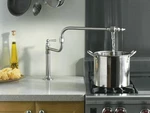 Kohler Hirise K-7323-4-BS Brushed Stainless Deck Mount Kitchen Pot Filler Faucet. Fixed Price $1059.95.