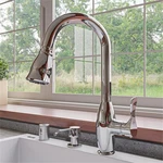 Pemberly Row Polished Chrome Traditional Gooseneck Pull Down Kitchen Faucet. Fixed Price $262.80.
