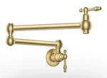 Forious Foldable Brass Pot Filler Faucet Brushed Gold Wall Mount Open Box. Fixed Price $64.97.