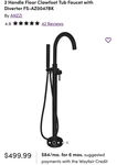 Anzzi FS-AZ0047 Coral Floor Mounted Claw Foot Tub Faucet Black. Fixed Price $200.00.