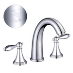 Widespread Sink Faucet 3 Hole 2 Handle Mixer Tap Solid Brass Polished Bathroom. Fixed Price $69.90.