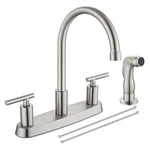 Cinwiny High Arc 360 Rotating Kitchen Faucet, 2-HANDLE 8-INCH Centerset. Fixed Price $104.99.