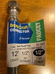 Brasscraft Faucet Connector 12" B3-12AF 1/2"FIB Stainless Braid. Fixed Price $6.00.
