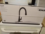 Kohler Conti Single Handle Pull Down Sprayer Kitchen Faucet Matte Black. Fixed Price $95.00.