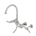 Kingston Brass KS1291ALBS Wall Mount Bridge Kitchen Faucet With Sprayer. Fixed Price $263.18.