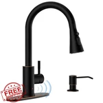 Appaso Oil Bronze Touchless Faucet, Motion Sensor Pull Down Sprayer, Deck Plate. Fixed Price $149.79.