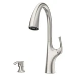 Pfister F-529-7LRRGS Pulldown Sprayer Kitchen Faucet Soap Dispenser Spot Defense. Fixed Price $149.95.