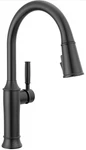 Delta Renaldi Kitchen Faucet With Pull Down Sprayer Matte Black Sink. Fixed Price $375.00.