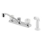 Pfister G1354100 Kitchen Faucet Chrome 2-HANDLE W/ Side Spray Swivel Spout. Fixed Price $43.99.