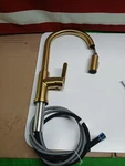 Glacier Bay Paulina Brushed Gold 16.53 In. Kitchen Faucet W/ 360 Swivel Spout. Fixed Price $80.74.