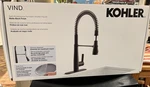 Kohler Vind Semi-professional Pull-down Kitchen Sink Faucet Matte Black. Fixed Price $108.00.