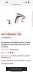 T986BN Method 2-HANDLE Low Arc Roman Tub Faucet In Brushed Nickel-moen Box. Fixed Price $129.88.