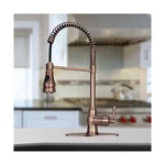 Akicon Antique Copper Pre-rinse Spring Kitchen Faucet, Single Level Solid Bra.... Fixed Price $362.30.